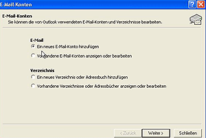 klicken dann auf E-Mail-Konten